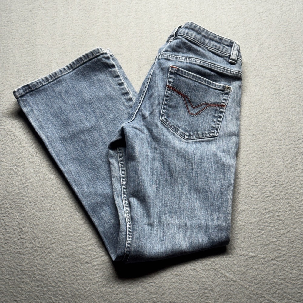 Harley-Davidson Bootcut Jeans Womens 0 Petite Blue Denim Stretch Biker 99066-08V